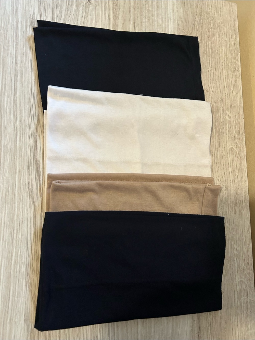 4-Pack cotton under scarf Set in Black, White Tan & navy